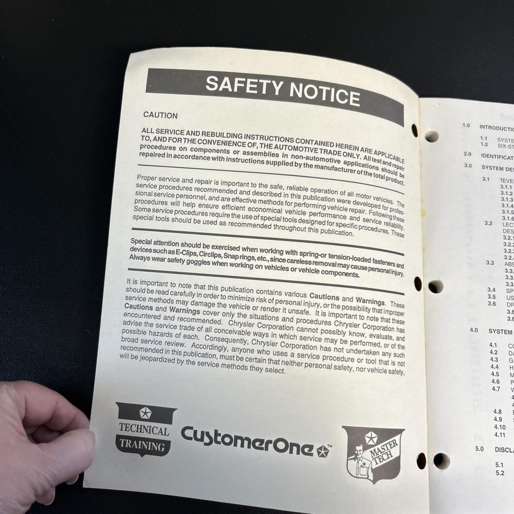 1996 1997 JEEP Teves Mark 1VG Anti Lock Brakes System Chassis Diagnostic Manual - Picture 2 of 12